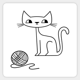 Cat. Yarn. Mischief. Sticker